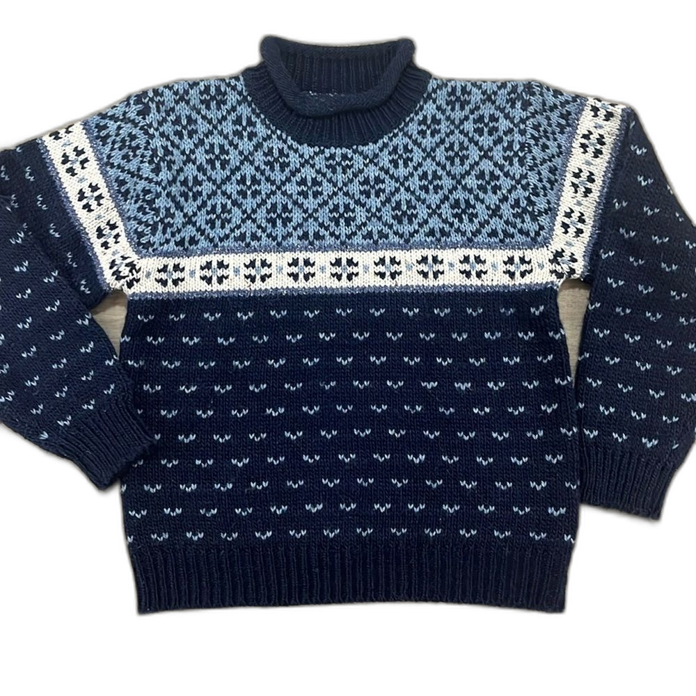 St. John’s bay Scandi Vintage Jumper Sweater Knit Ski Icelandic pattern cropped